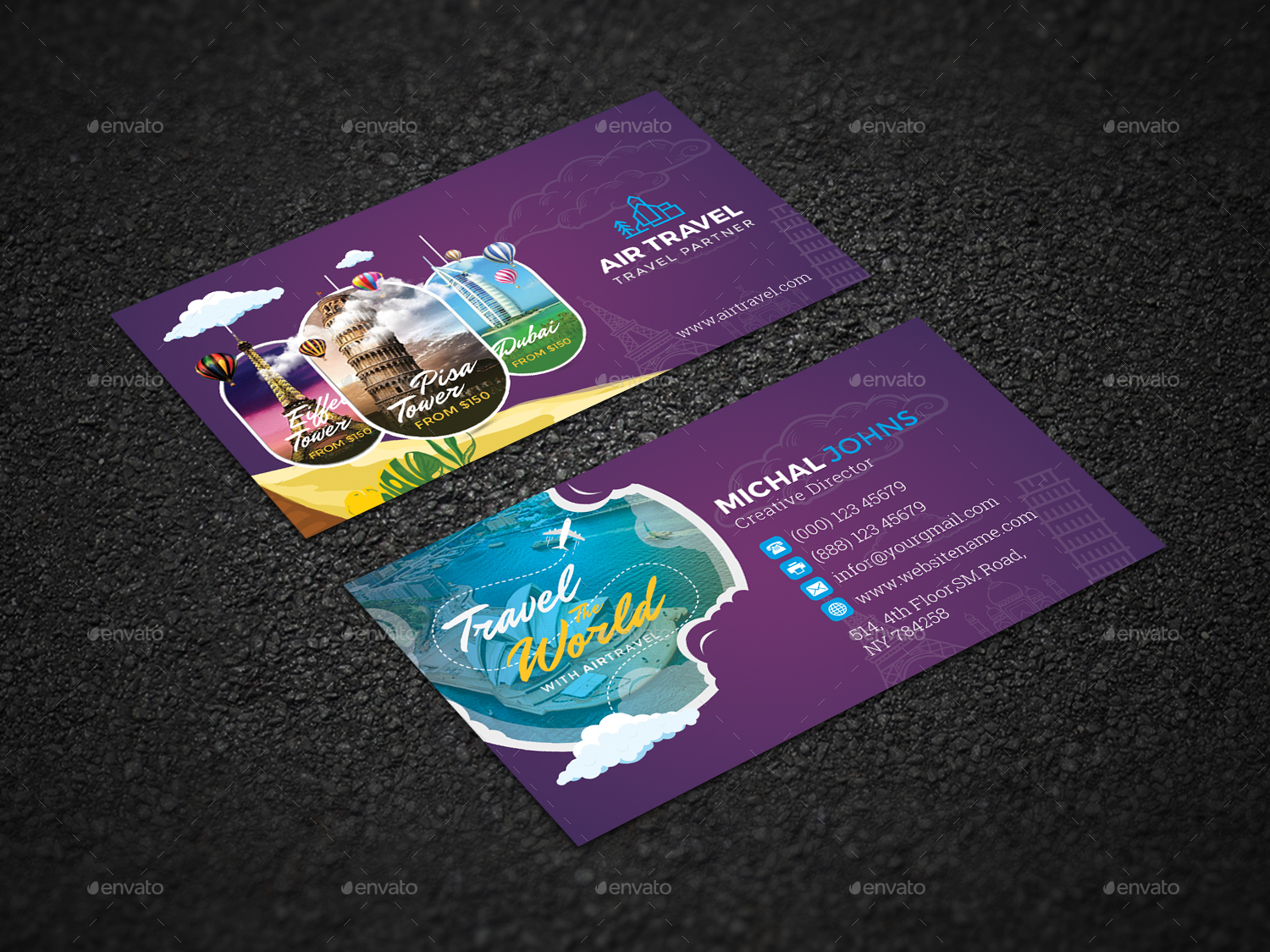 travel agency visiting card design online
